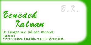 benedek kalman business card